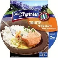 Cuisine des Pyrenees, Truite au riz blanc, sauce au Jurancon,