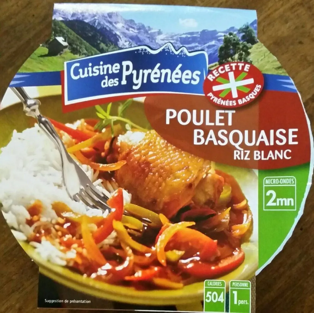 Poulet basquaise, riz blanc, 300g