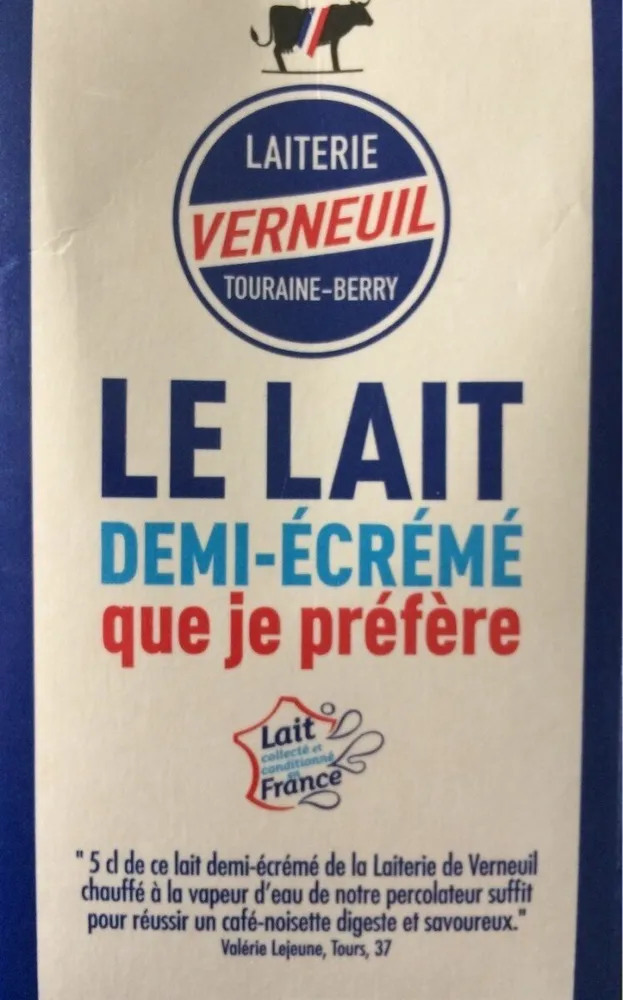 Lait demi ecreme Verneuil