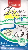 Délices de Touraine, Lait Demi-Écrémé Stérilisé UHT