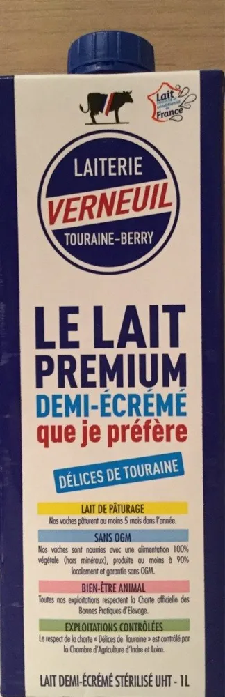 Verneuil lait demi écremé U.H.T. brique