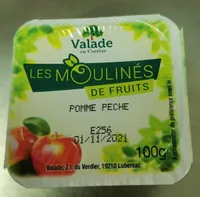 Compote mouliné de fruits Pommes, Pêches.