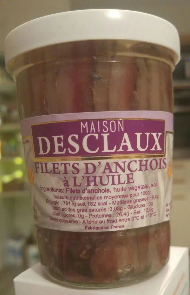 Filets d'anchois à l'huile