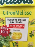 Bonbon suisse aux plantes sans sucre citron melisse