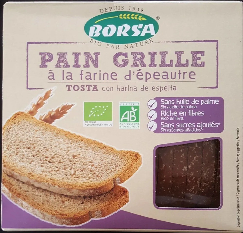 Pain grillé à la farine d'épeautre