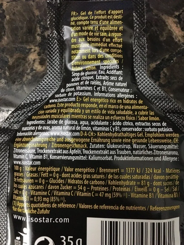 Gel Energético Limón Isostar
