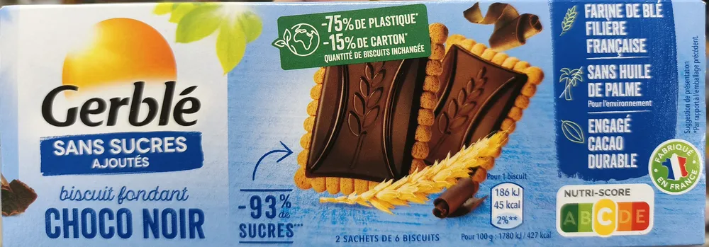 Biscuit fondant choco noir sans sucres ajoutés