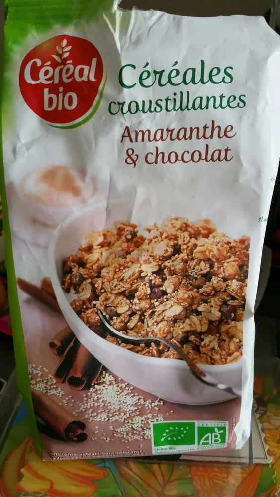 Céréales croustillantes amaranthe chocolat