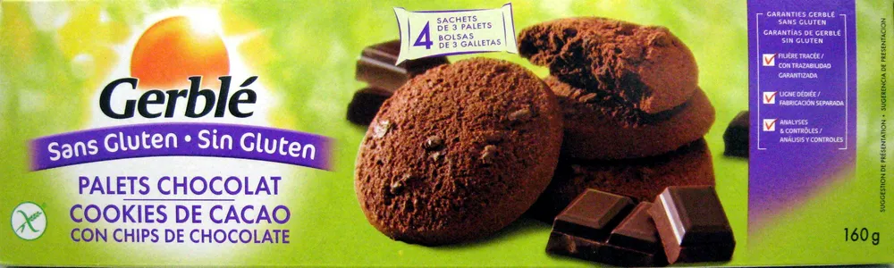 Palets chocolat cookies de cacao sans gluten