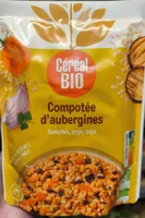 Compotée d'aubergines, tomates, orge et soja