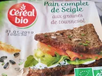 Pain complet de seigle bio graines de tournesol