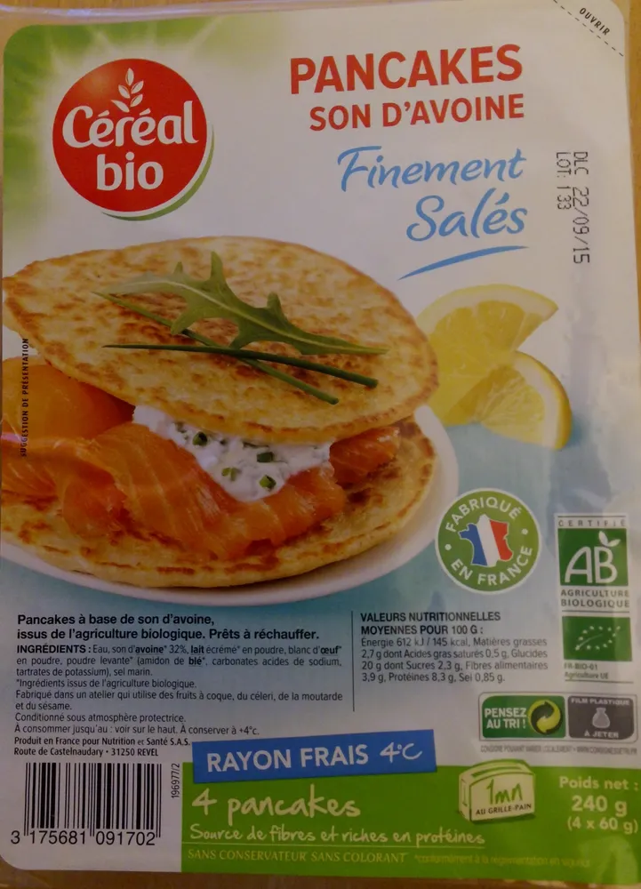 Pancakes au son d'avoine Finement Salées