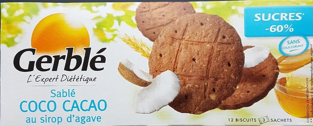Sablé coco cacao au sirop d'agave