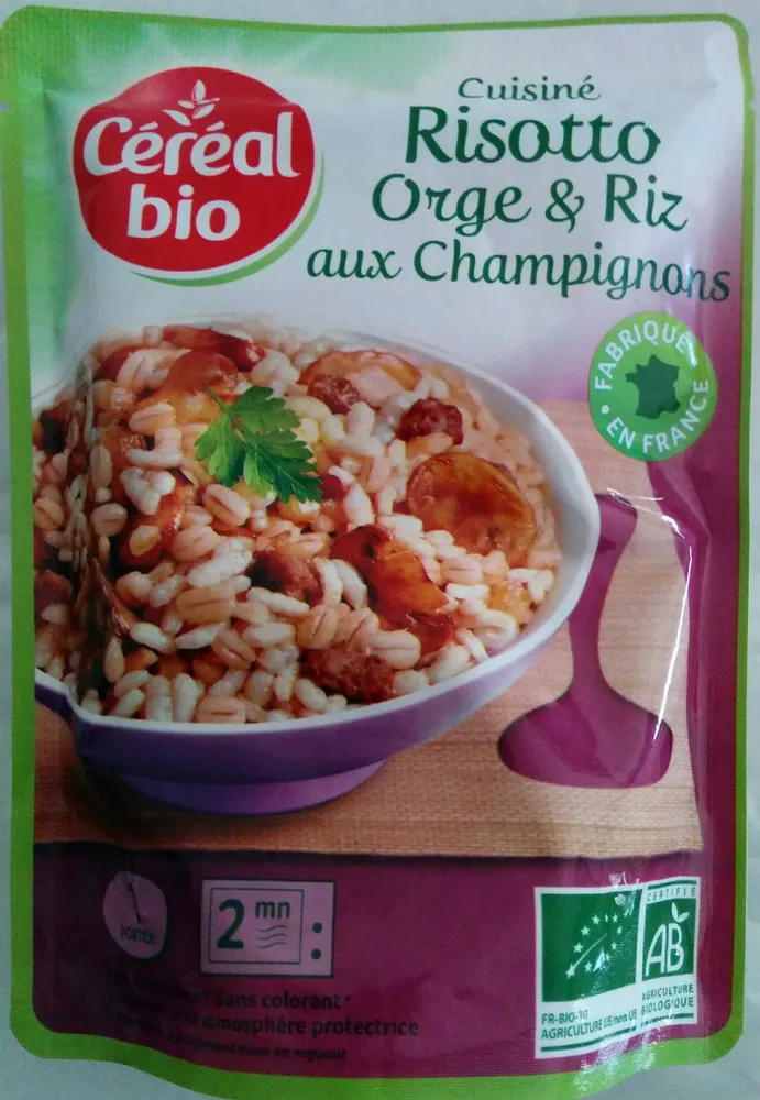 Cuisiné Risotto orge et riz aux champignons
