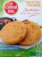 Galettes polenta Jardinière Carottes, Petits pois, Brocolis