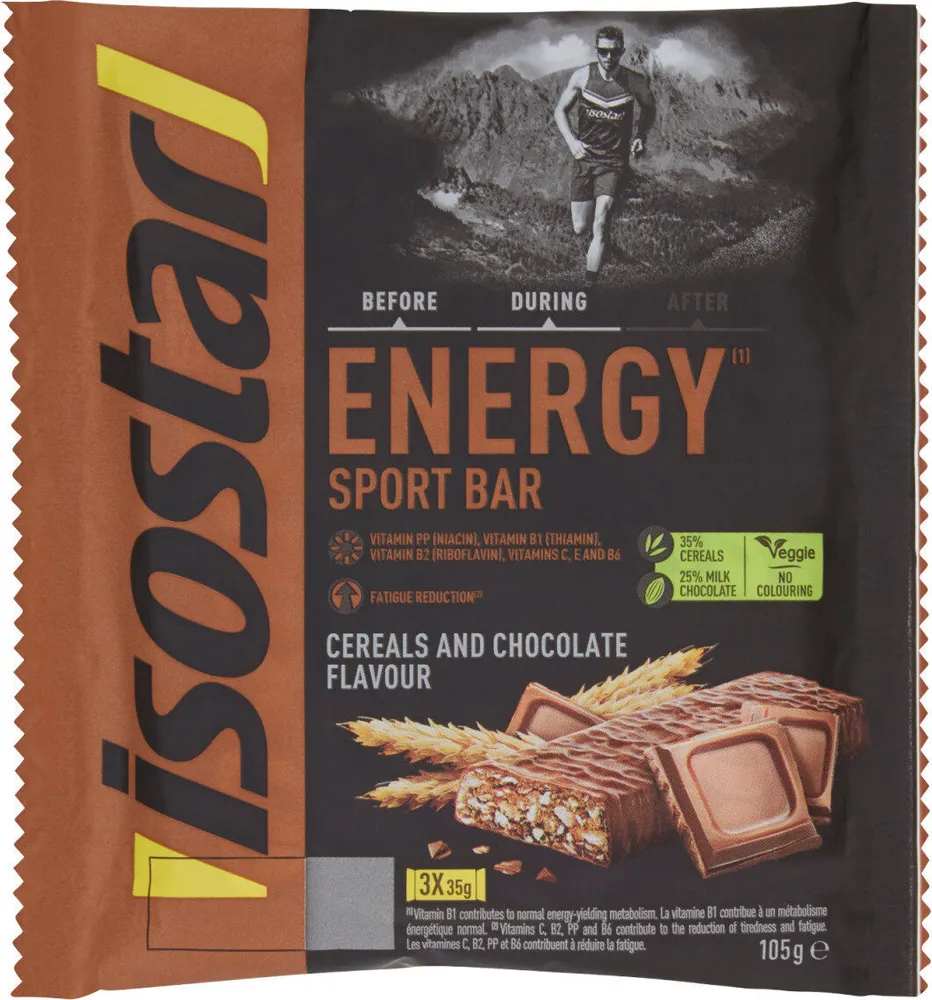 Energy sport bar cereals and chocolate flavour