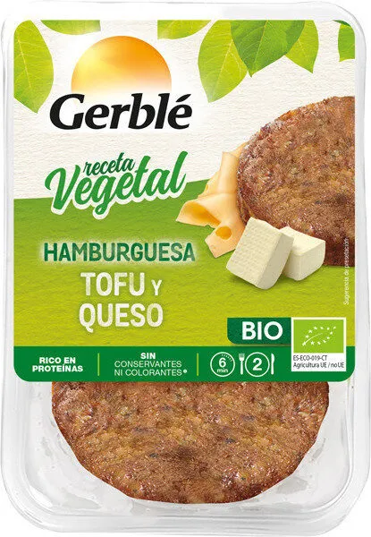 Hamburguesa vegetal de tofu y queso ecológica