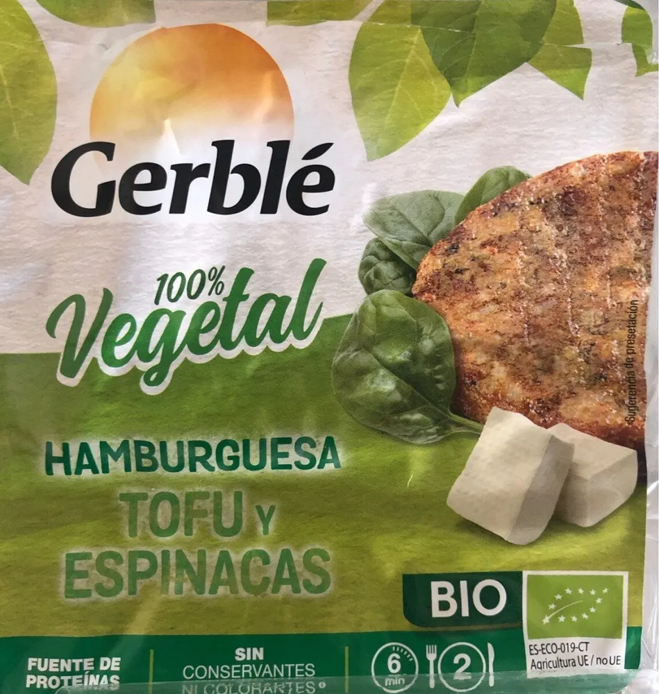 100% Vegetal HAMBURGUESA TOFU Y ESPINACAS