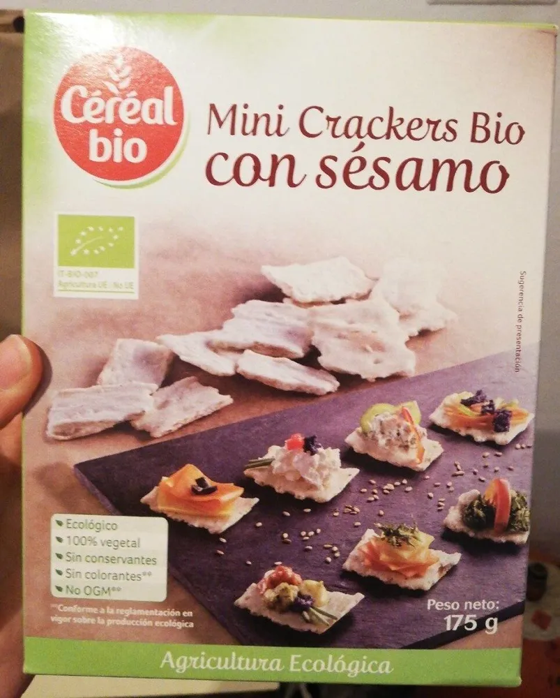 Mini crackers bio con sésamo