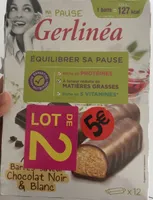 Gerlinéa Ma Pause Barres saveur chocolat noir et blanc