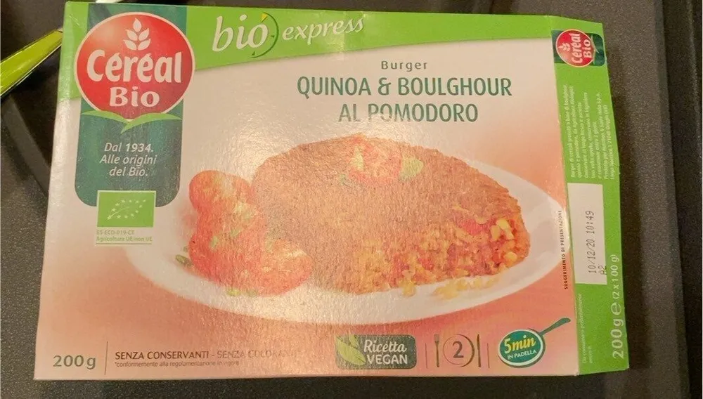 Burger quinoa & boulghour al pomodoro