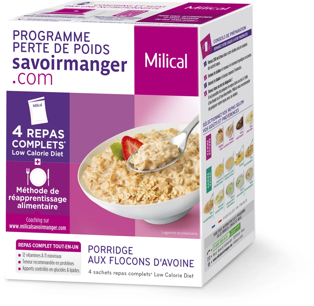 Milical LCD Porridge Aux Flocons D'avoine 4 Sachets Repas