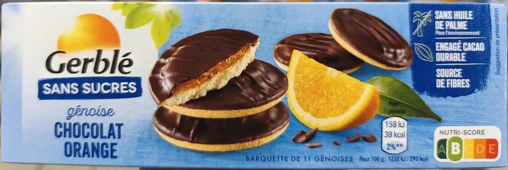 Génoise chocolat orange sans sucres