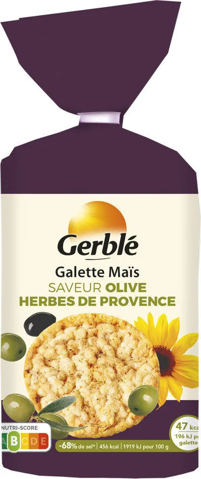 Galette maïs saveur olive et herbes de provence