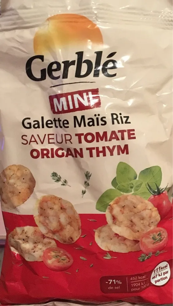 Gerblé galette maïs tomate origan