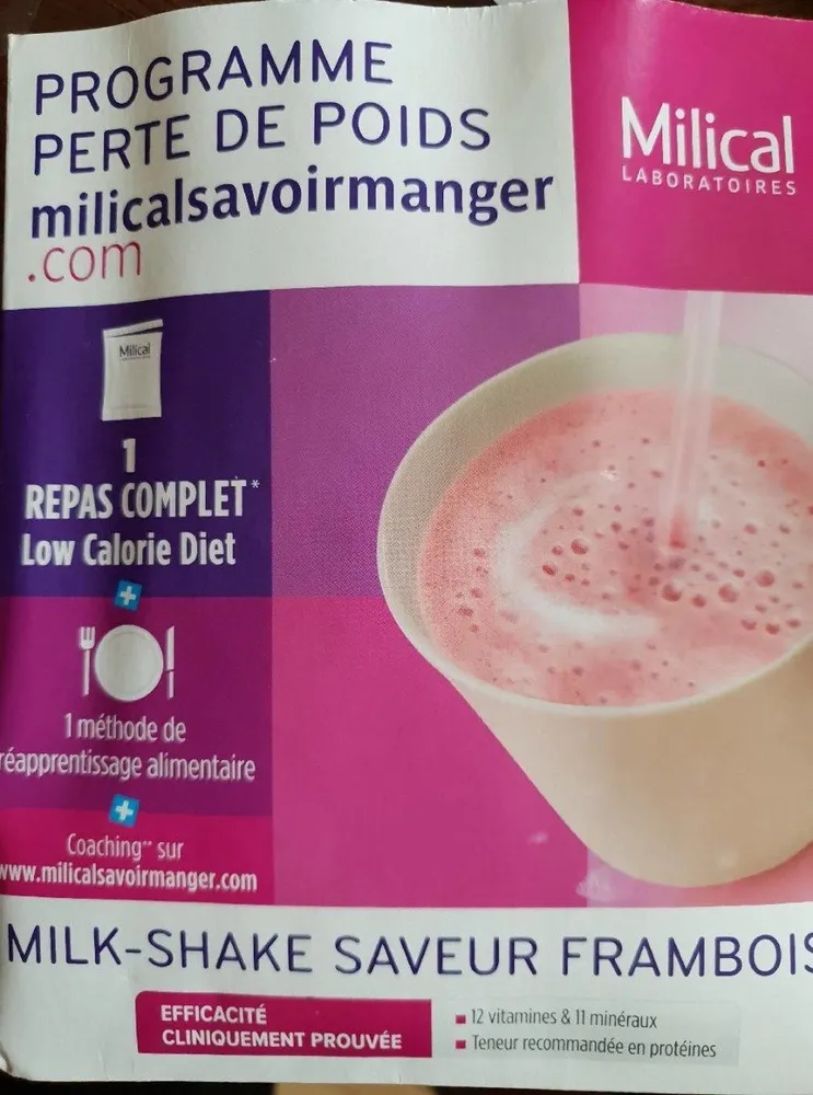 Milical LCD Milk Shake Saveur Framboise 1 Sachet