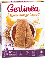 Barres Repas minceur Avoine Orange Cacao