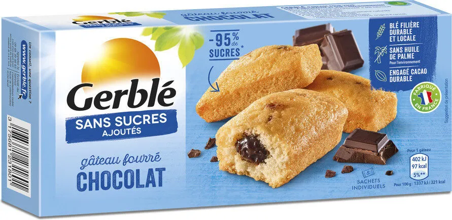 Gâteau fourré chocolat sans sucres ajoutés