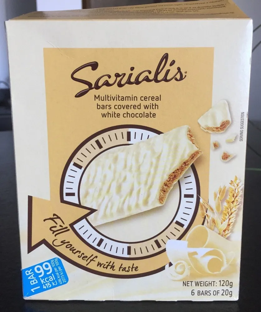 Barres céréales multivitamines chocolat blanc