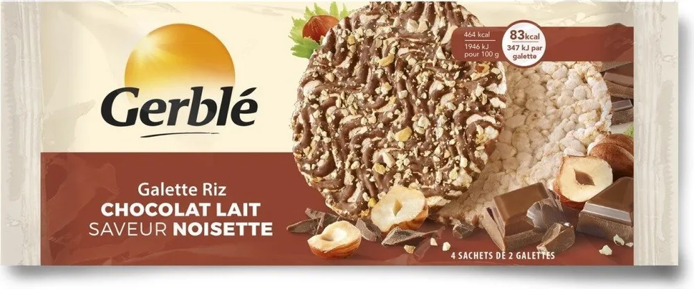 Galette de riz chocolat lait saveur noinette