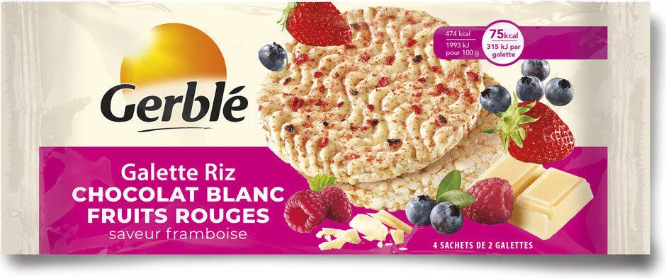 Galette Riz Chocolat blanc Fruits rouges