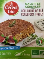 Galettes céréales boulghour de blé, roquefort, figues