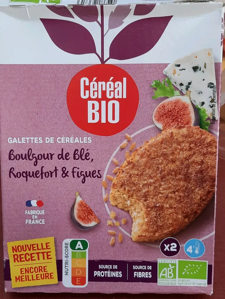 Galettes boulgour de blé, roquefort, figues