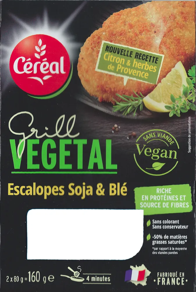 Escalopes Soja & Blé Citron & herbes de Provence