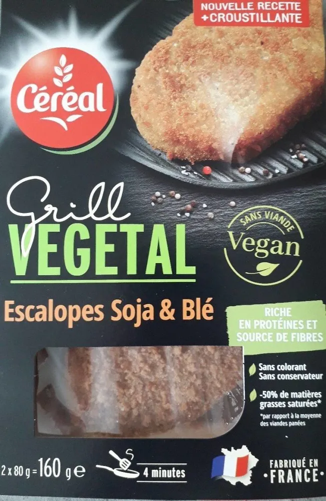 grill vegetal escalopes soja et blé