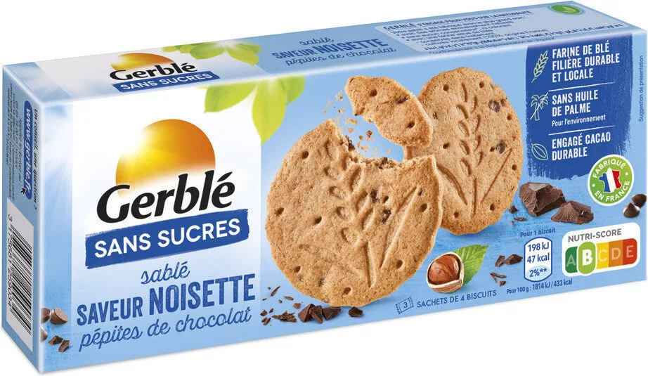 Gerblé - Sugar Free Hazelnut Chocolate Chip Shortbreat