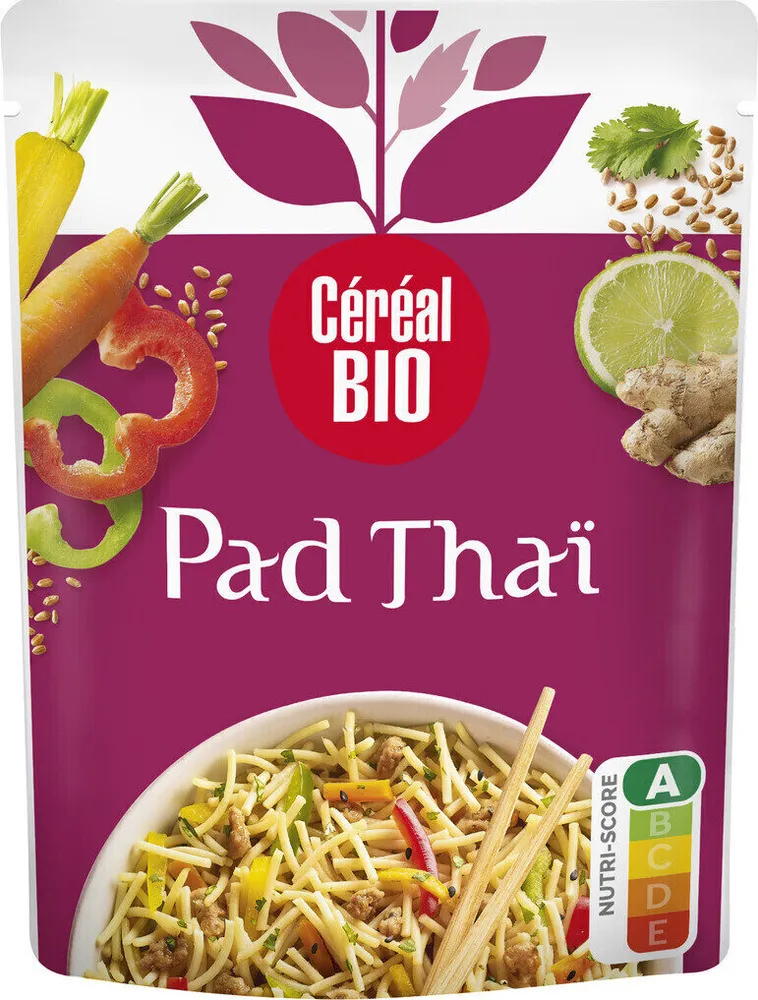 céréales et légumes, façon pad thaï, bio