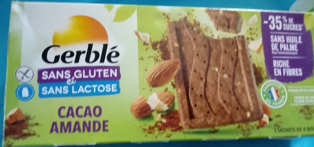 Gerble - Gluten and Lactose Free Cocoa Almond Cookie, 150g (5.3oz)