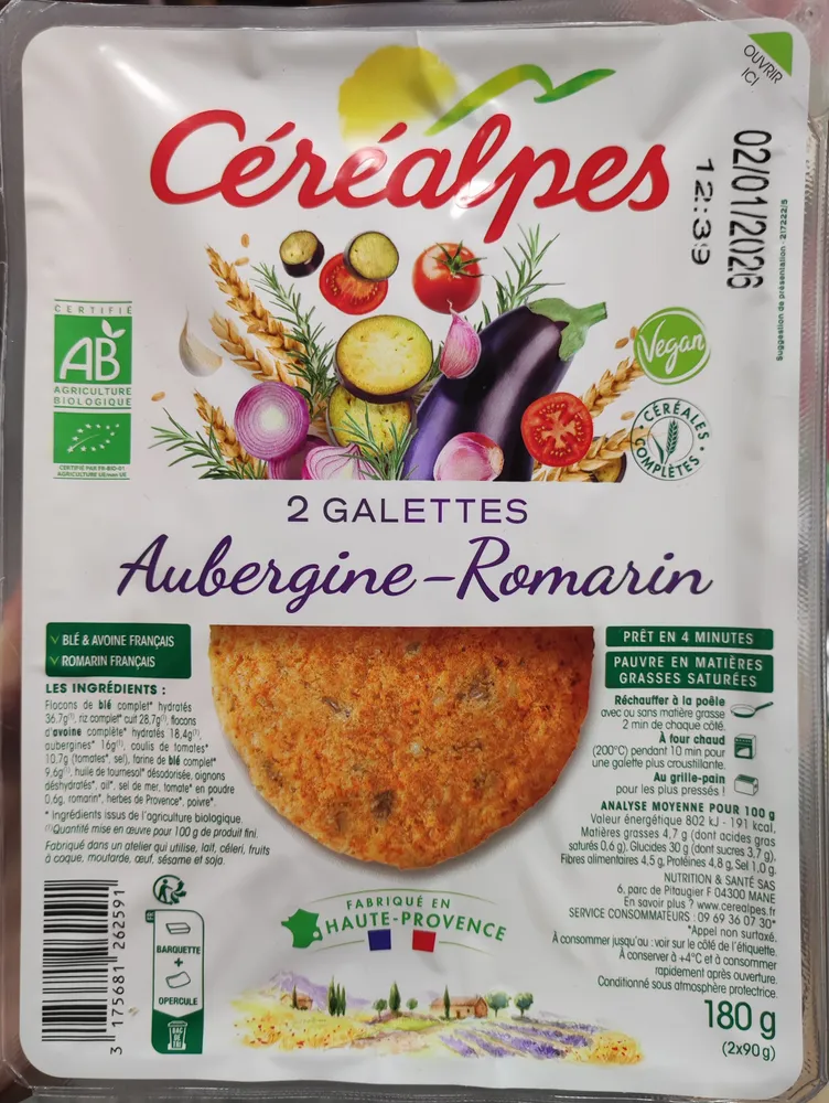 Galettes aubergine - romarin