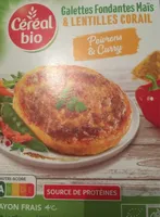 Galettes fondantes maïs et lentilles corail