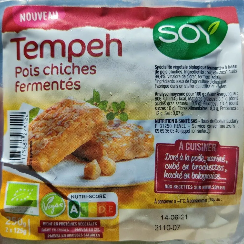 Tempeh Pois chiches fermentés