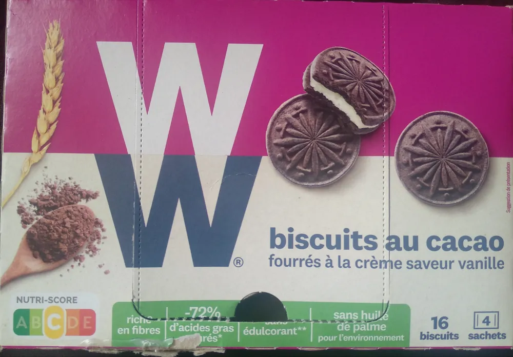 Biscuits au cacao fourrés vanille