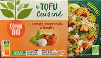 Tofu cuisiné tomate, Mozzarella et basilic