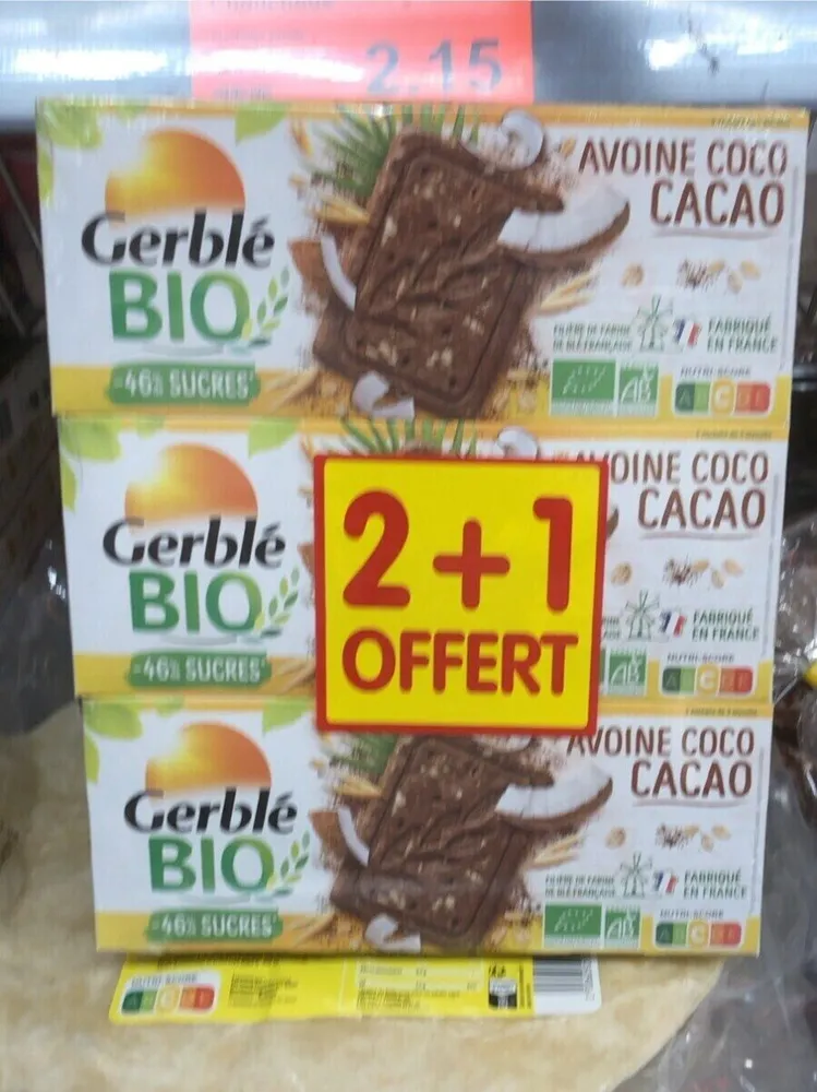 Biscuits avoine coco cacao