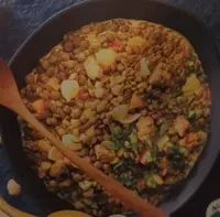 Dahl de lentilles pois chiche et lait de coco