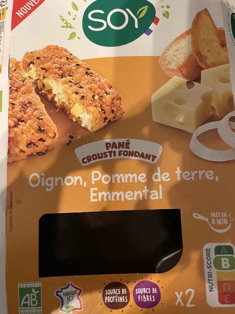 Pané crousti fondant oignon pomme de terre emmental